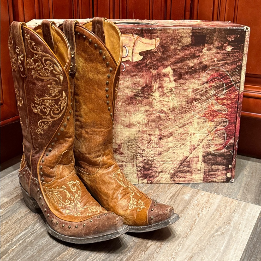 Old Gringo Arta Embroidery Stud Cowgirl Wedding Floral Cowboy Boots RARE 7.5 - Picture 5 of 10